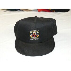 VTG Vintage Snapback Trucker Hat - Black Mission Support Made in USA
